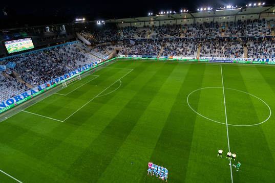 General view of Eleda Stadion the staring eleven of Malmö