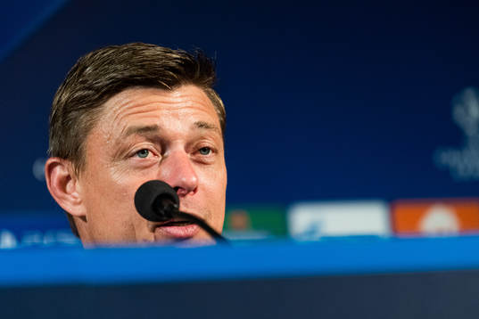 Jon Dahl Tomasson, head coach of Malmö FF, at the press