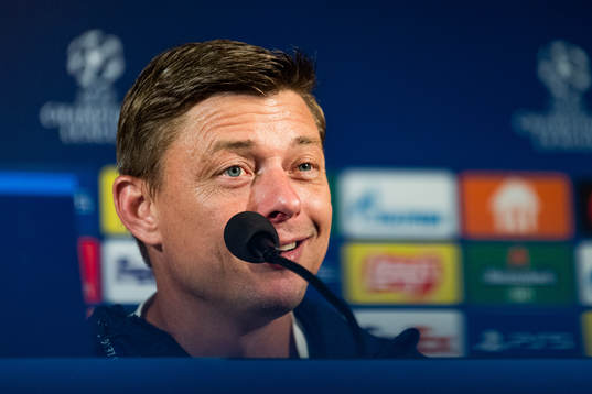 Jon Dahl Tomasson, head coach of Malmö FF, at the press