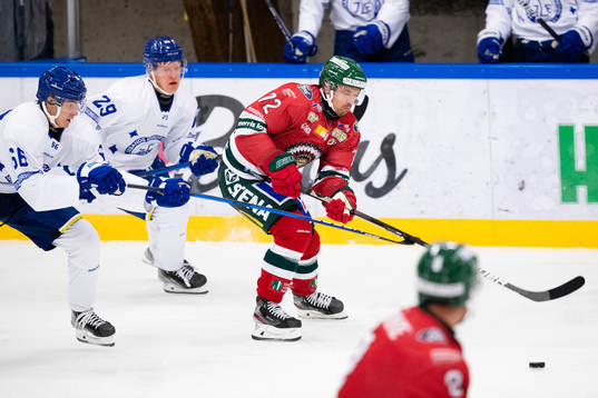 Leksands Nils Åman och Emil Heineman mot Frölundas Patrik