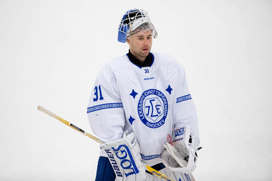 Leksands målvakt Kasimir Kaskisuo deppar