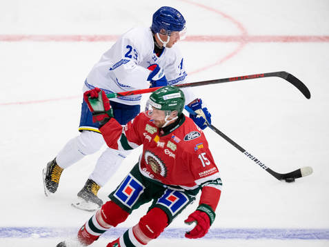 Leksands Mikael Ruohomaa  och Frölundas Anders Grönlund