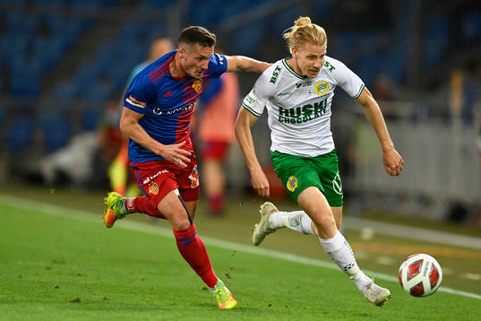 Taulant Xhaka of Basel and Gustav Ludwigson of Hammarby