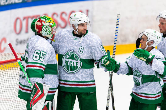 Rögles målvakt Christoffer Rifalk och Mattias Sjögren