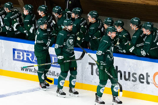 Färjestads spelare jublar