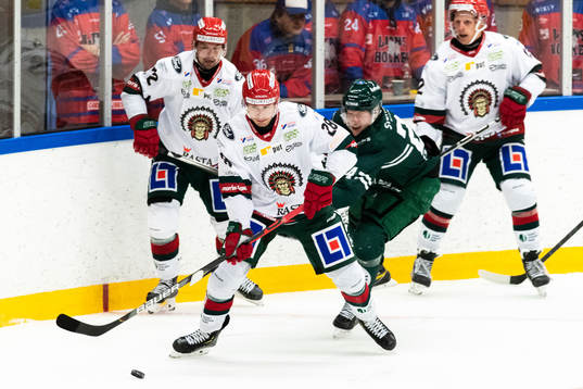 Frölundas Johan Sundström och Färjestads Anton Karlsson