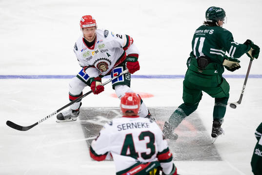 Frölundas Christian Folin och Färjestads Joakim Nygård