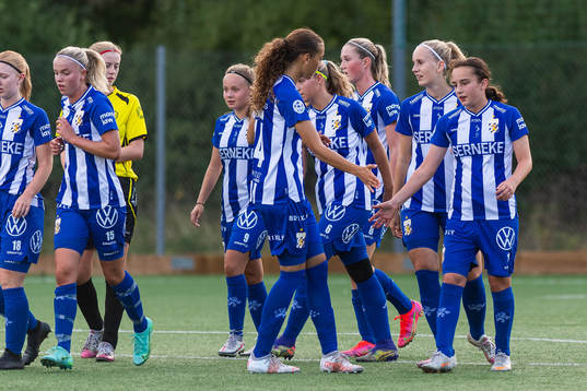 IFK Göteborgs Malva Larsson och Victoria Svanström jublar