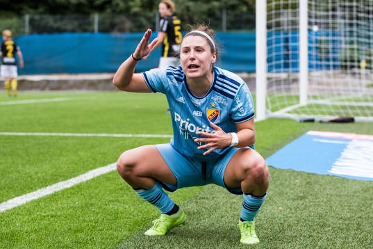 Djurgårdens Hayley Dowd reagerar