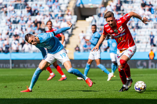 Malmö FFs Veljko Birmancevic och Degerfors Daniel Janevski