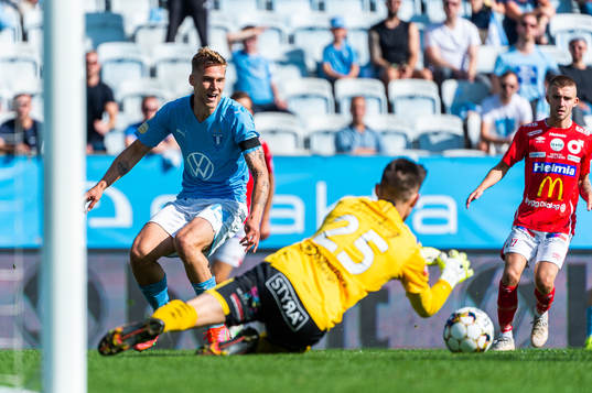 Malmö FFs Felix Beijmo och Degerfors Jeffrey Gal