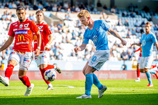 Malmö FFs Anders Christiansen mot Degerfors Sean Sabetkar