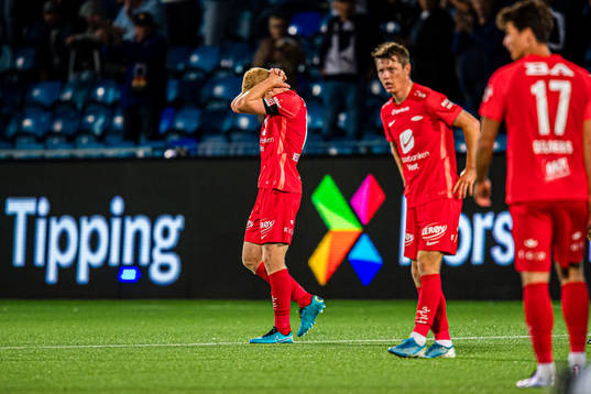 Sivert Heltne Nilsen of Brann looks dejected