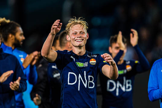 Tobias Fjeld Gulliksen of Strømsgodset celebrates