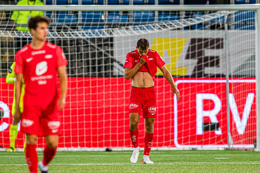 Fredrik Pallesen Knudsen of Brann looks dejected
