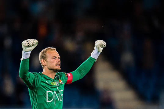 Viljar Røsholt Myhra of Strømsgodset celebrates
