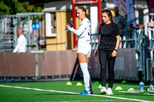 Rosengårds Sanne Troelsgaard och tränare Renee Slegers