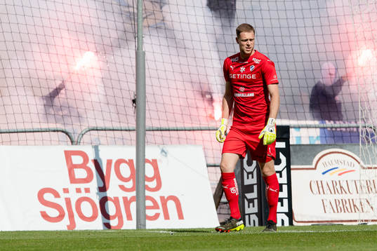 Halmstads målvakt Malkolm Nilsson Säfqvist