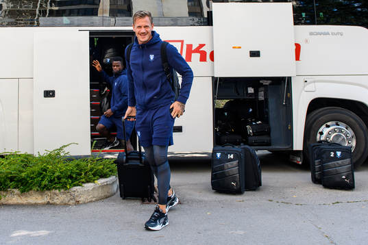 Goalkeeper Johan Dahlin of Malmö FF arrive at the team