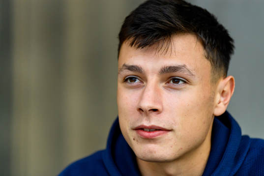 Anel Ahmedhodzic of Malmö FF is interviewed by the media