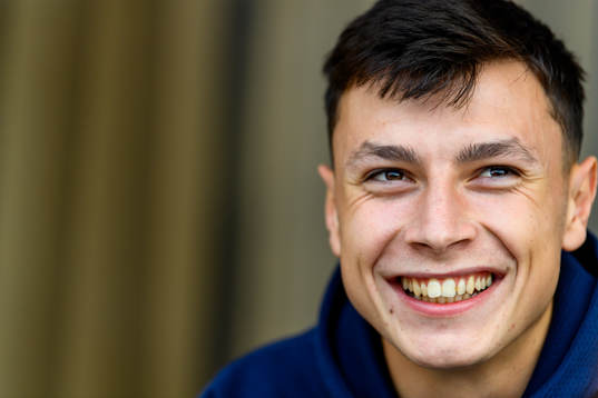 Anel Ahmedhodzic of Malmö FF is interviewed by the media
