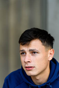 Anel Ahmedhodzic of Malmö FF is interviewed by the media