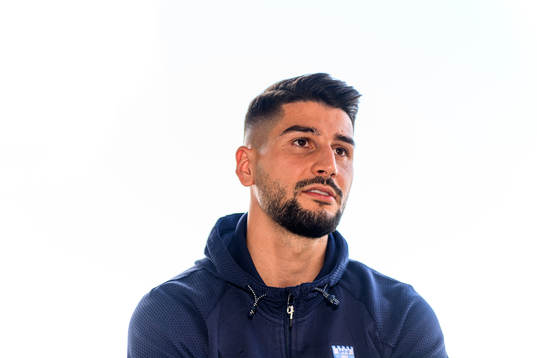 Antonio Colak of Malmö FF is interviewed by the media