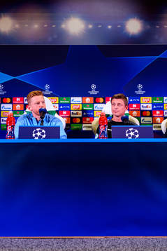 Anders Christiansen and Jon Dahl Tomasson, head coach