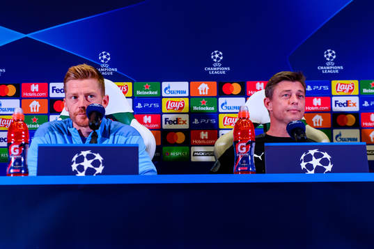 Anders Christiansen and Jon Dahl Tomasson, head coach