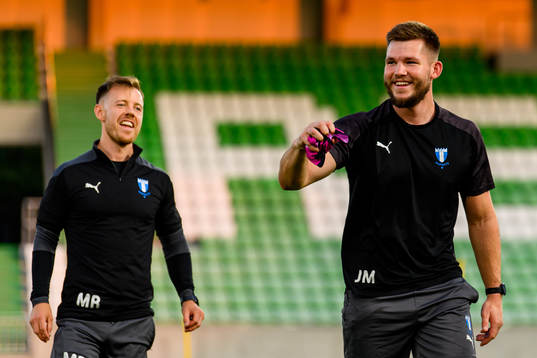 Mark Read, physical trainer and Jamie Mackay, physical