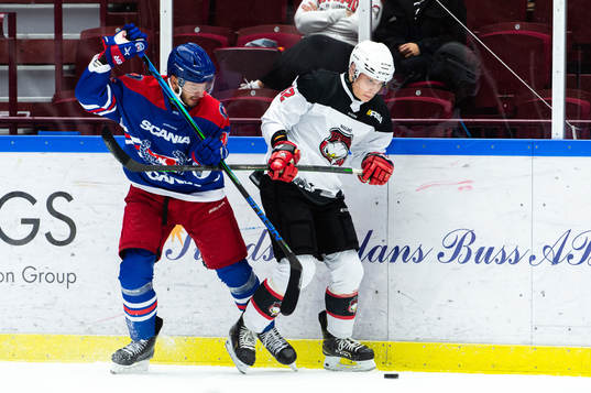 Oskarshamns Tomas Zohorna och Malmö Redhawks Leon