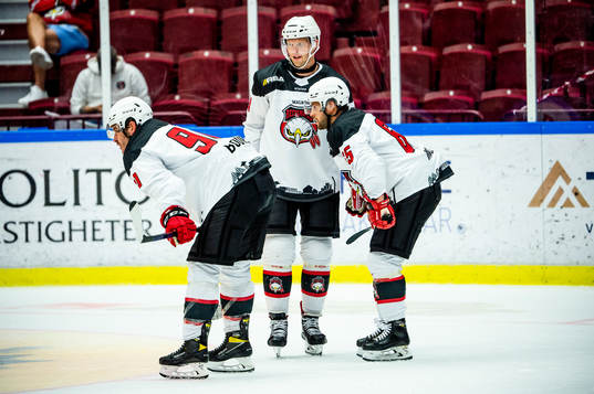 Malmö Redhawks Lance Bouma, Carl Söderberg och Alexander