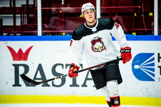 Malmö Redhawks Vincent Reimer värmer upp innan