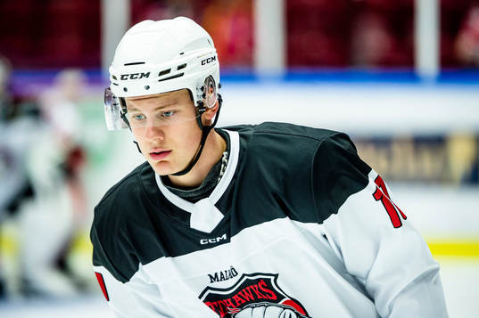 Malmö Redhawks Vincent Reimer värmer upp innan