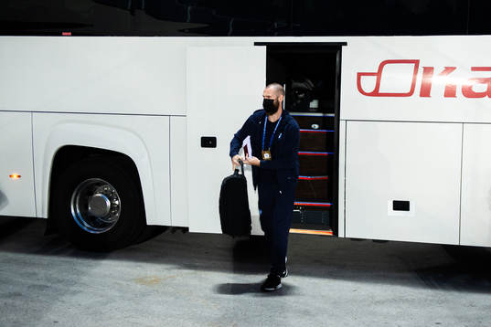 Jo Inge Berget of Malmö FF arrive at the arena