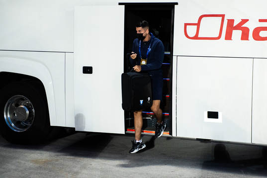 Antonio Colak of Malmö FF arrive at the arena