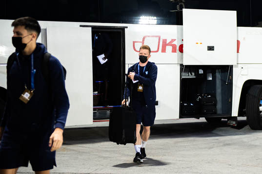 Anders Christiansen of Malmö FF arrive at the arena