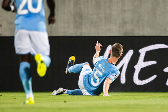 Sören Rieks of Malmö FF celebrates