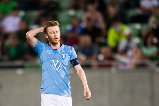 Anders Christiansen of Malmö FF looks dejected