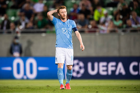 Anders Christiansen of Malmö FF looks dejected