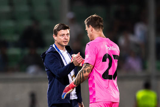 Jon Dahl Tomasson, head coach and goalkeeper Johan Dahlin