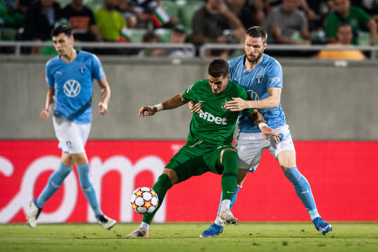 Pieros Sotiriou of Ludogorets and Lasse Nielsen of Malmö FF