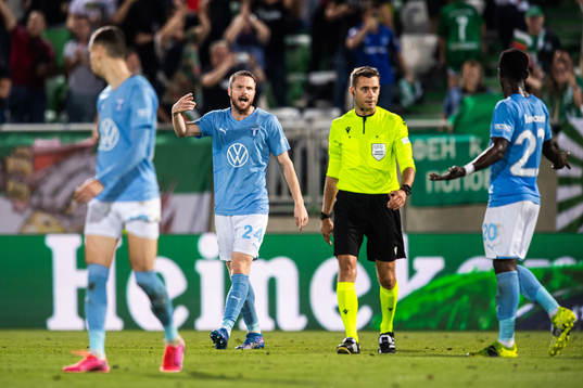 Lasse Nielsen of Malmö FF looks dejected