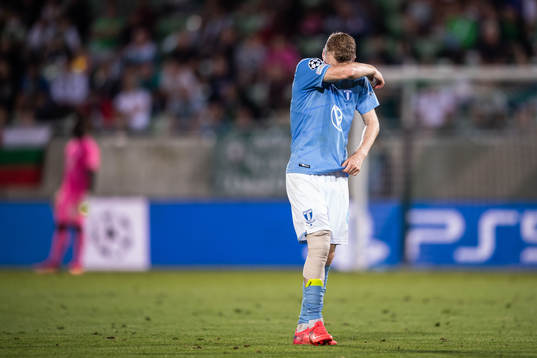 Oscar Lewicki of Malmö FF leaves the pitch