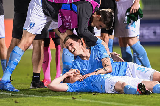 Sören Rieks of Malmö FF celebrates