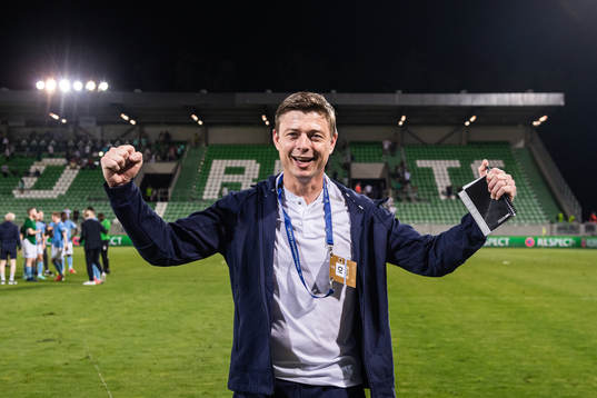 Jon Dahl Tomasson, head coach of Malmö FF celebrate