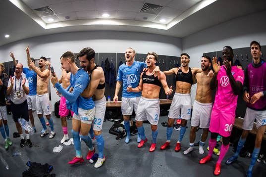 Players of Malmö FF celebrate