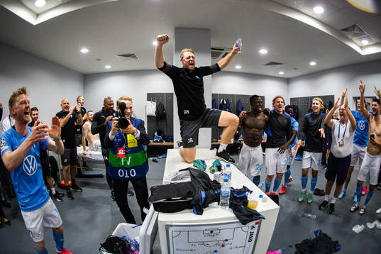 Jesper Robertsson of Malmö FF celebrate