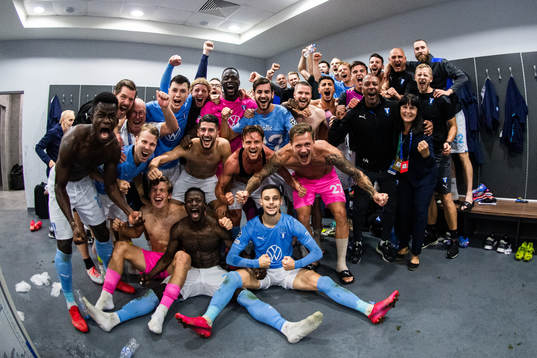 Players of Malmö FF celebrate