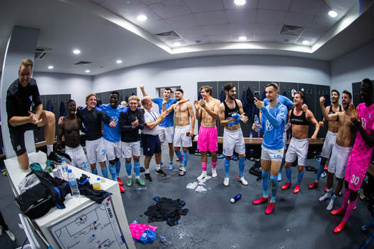 Players of Malmö FF celebrate